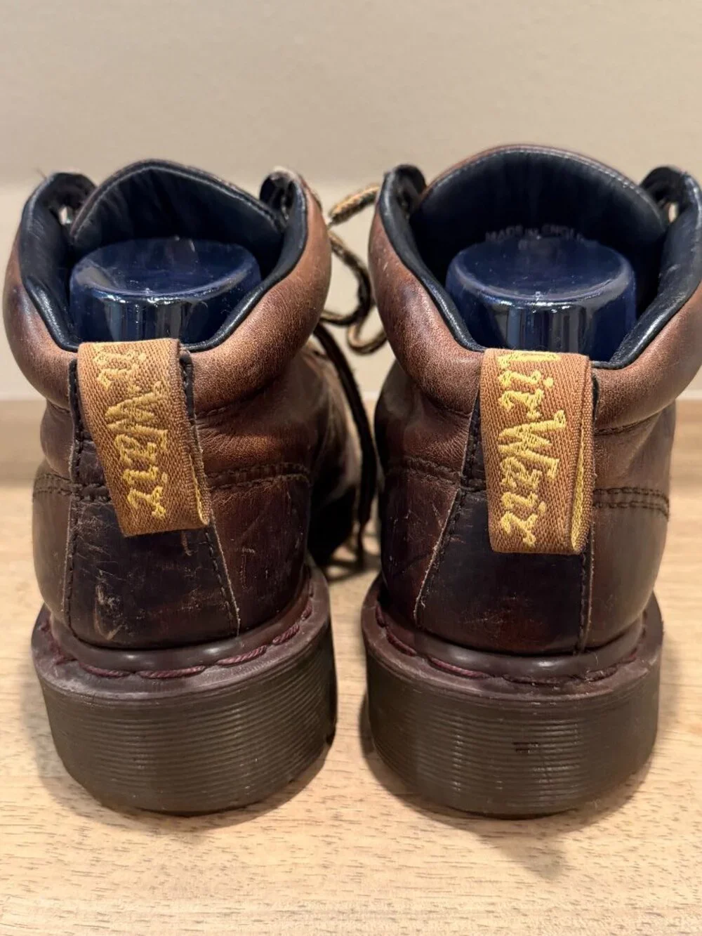 Dr. Martens Dark Brown Leather Lace-Up Ankle Boots. UK M6/US M7 / US Women's 8)